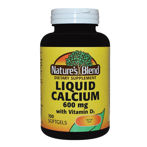Nature's Blend, Liquid Calcium With Vitamin D3, 600 Mg, 100 Softgels Nature's Blend