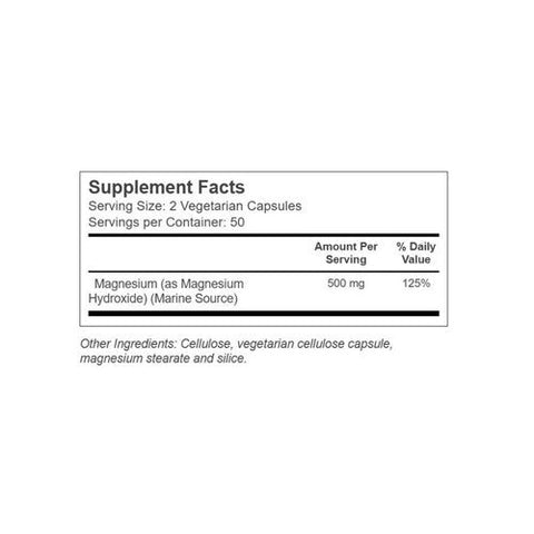 Nature's Life, Marine Magnesium, 250 Mg, 100 Veg Caps Nature's Life
