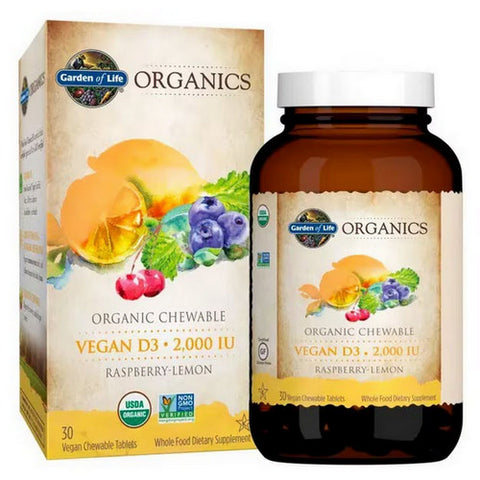 Garden of Life, Vegan D3, 2,000 IU, Raspberry-Lemon 30 Chews Garden of Life