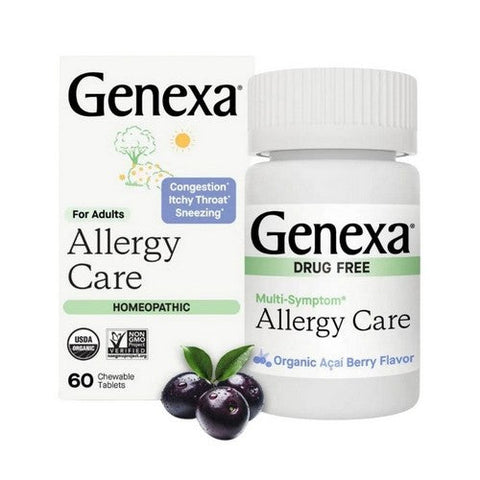 Genexa, Allergy Care Non-Drowsy Organic Allergy And Decongestant Organic Acai Berry, 60 Tabs