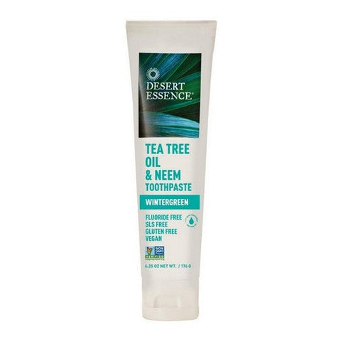 Desert Essence, Tea Tree Oil And Neem Toothpaste Wintergreen, 6.25 Oz Desert Essence