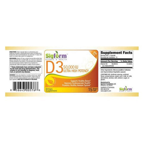 Sigform, Vitamin D3, 50,000 IU, 15 Caps Sigform