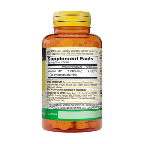 Mason, Vitamin B-12 Quick Dissolve, 1000 Mcg, 100 Tabs Mason