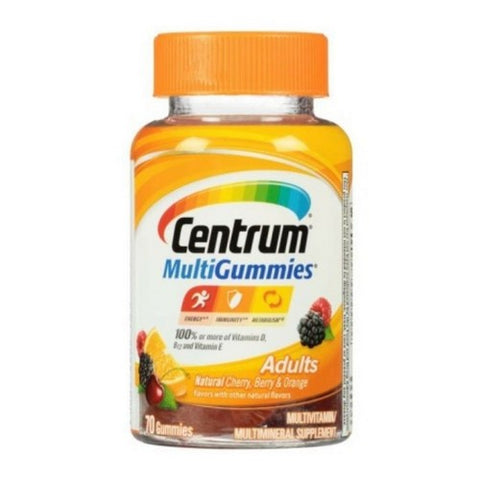 Centrum, Multigummies Adults Assorted Natural Fruit Flavors, 70 Each Centrum