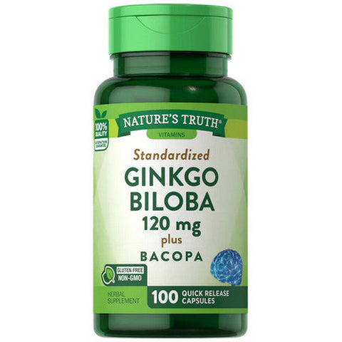 Nature's Truth, Standardized Ginkgo Biloba Plus Quick Release Capsules, 120 Mg, 100 Caps Nature's Truth