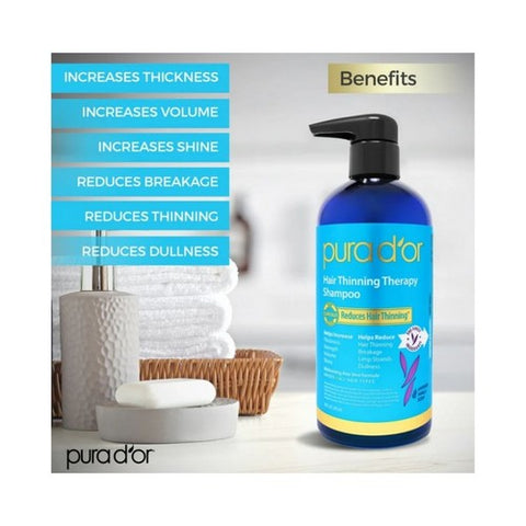 Pura d'Or, Hair Thinning Therapy Shampoo, 16 Oz Pura d'Or