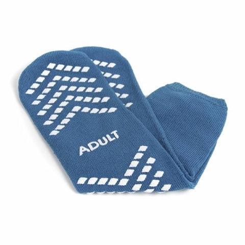 Slipper Socks McKesson Large Teal Above the Ankle 1 Pair by McKesson