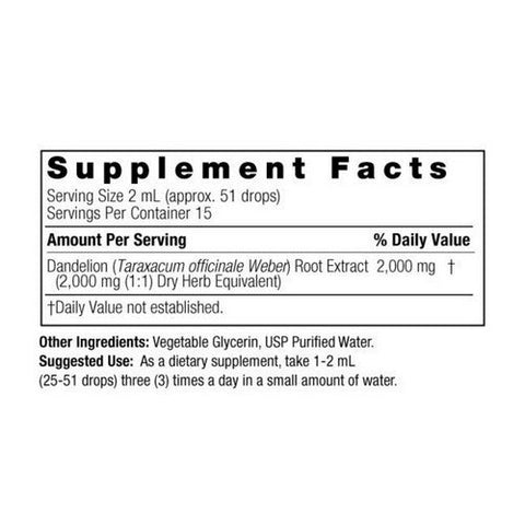 Nature's Answer, Fluid Extract Dandelion Root Alcohol Free, 1 Oz Nature's Answer