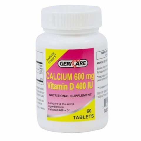 Joint Health Supplement Geri-Care Calcium / Vitamin D 600 MG - 400 IU Strength Tablet 60 per Bottle 1 Each by McKesson