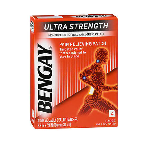 Bengay, Topical Pain Relief Bengay Ultra Strength 5% Strength Menthol Patch 4, Box Of 1 Bengay