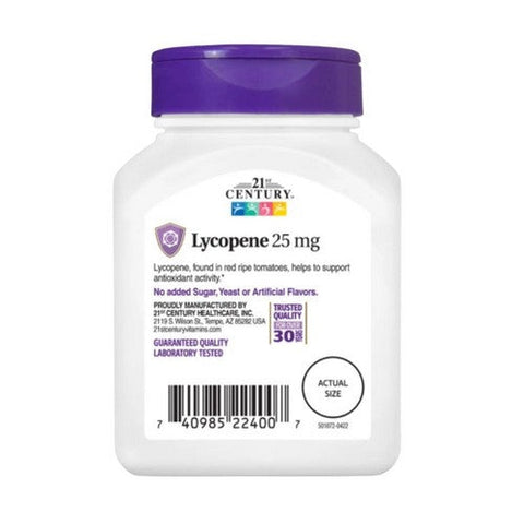 21st Century, Lycopene, 25 mg, 60 Tabs 21st Century