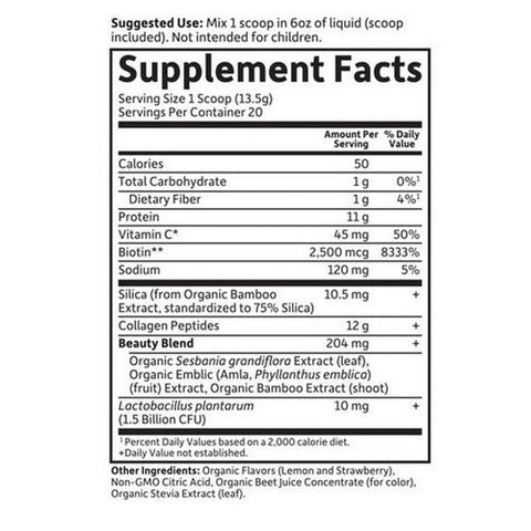 Garden of Life, Grass Fed Collagen Beauty Strawberry Lemonade Powder, 9.52 Oz Garden of Life