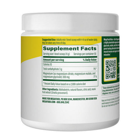 MegaFood, Relax + Calm Magnesium Powder, Blackberry Hibiscus Flavor, 7.05 Oz MegaFood