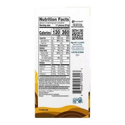 Lily's, Creamy Milk Chocolate Bar With Stevia, 3 Oz(Case Of 12) Lily's