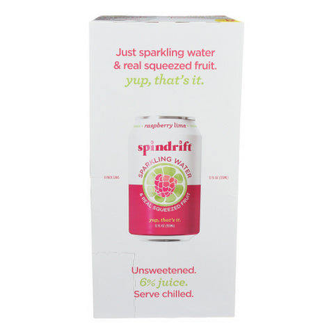 Water Sprkl Rspbry Lm 8Pk Case of 3 X 96 Oz by Spindrift