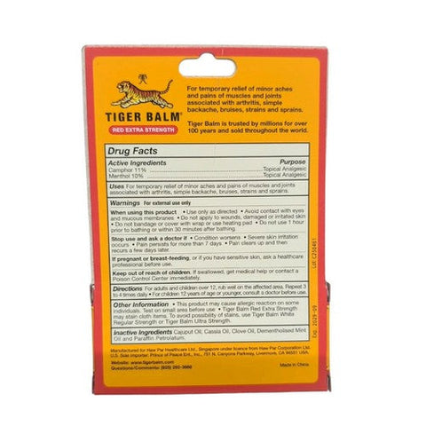 Tiger Balm, Pain Relieving Ointment Red Extra Strength, 0.63 Oz Tiger Balm
