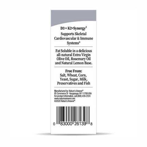 Nature's Answer, Vitamin D3 And K2 Drops, 0.5 Oz Nature's Answer
