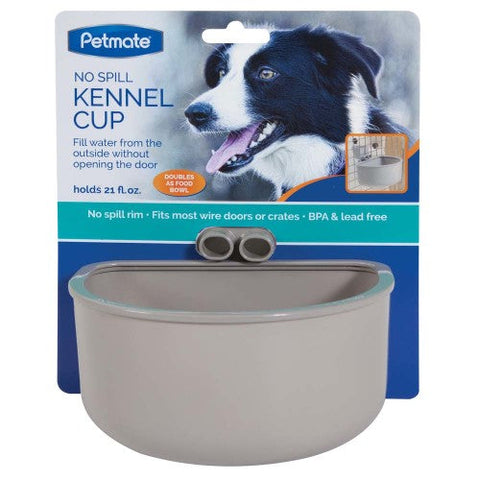 Petmate, Petmate No Spill Kennel Cup, Grey, 1 Each/Large Petmate