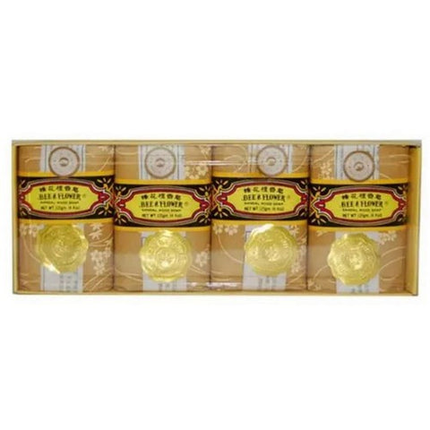 Bar Soap Sandalwood Pack Of 4 (4.4 Oz Each) by BEE & FLOWER SOAP
