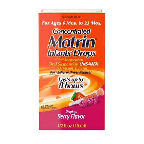 Motrin, Infants' Ibuprofen Concentrated Drops Original Berry, 50 Mg, 0.5 Oz Motrin