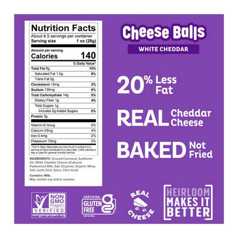 Pipcorn, White Cheddar Cheese Balls, 4.5 Oz (Case Of 12) Pipcorn