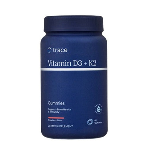 Trace Minerals, Vitamin D3 + K2 Gummies, Strawberry Flavor 60 Count Trace Minerals