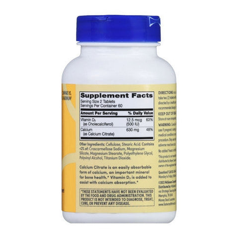 Foster And Thrive, Calcium Citrate Plus Vitamin D3 Maximum Coated, 120 Tabs Foster And Thrive