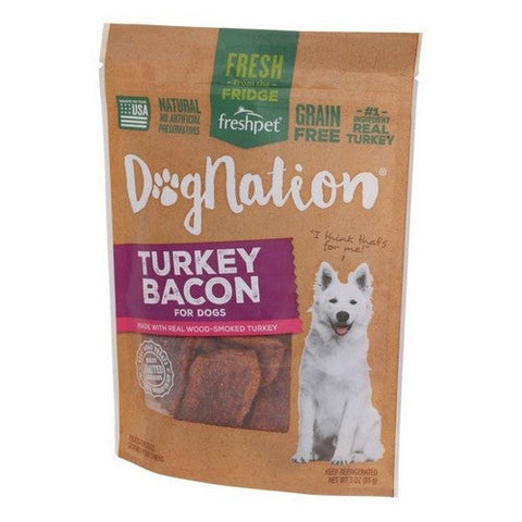 Dognation, Freshpet Turkey Bacon For Dogs, 3 Oz (Case Of 6) Dognation