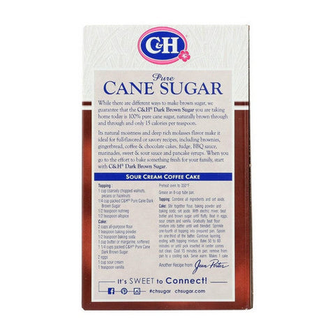 C & H, Pure Cane Sugar Dark Brown Box, 16 Oz (Case Of 24) C & H
