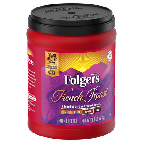 Medium Dark French Roast Ground Coffee 9.6 Oz (Case Of 6) by Folgers
