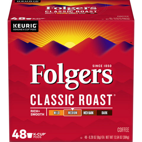 Classic Roast Medium Coffee Pods 13.54 Oz (Case Of 4) by Folgers