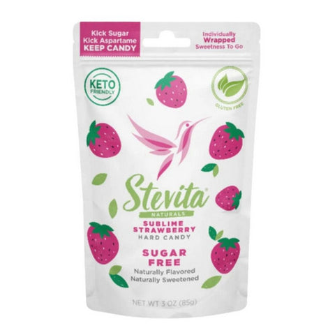 Stevita Hard Candy Sugar Free Strawberry 3 Oz by Stevita