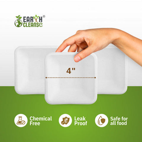 Earth Cleanse, Bagasse 4-Inch Square Bowls, Pack of 50 (5.4 Oz) Earth Cleanse