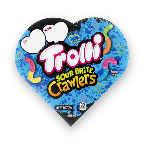 Sour Brite Crawlers Valentines Day Heart Box 6 Oz (Case Of 9) by Trolli