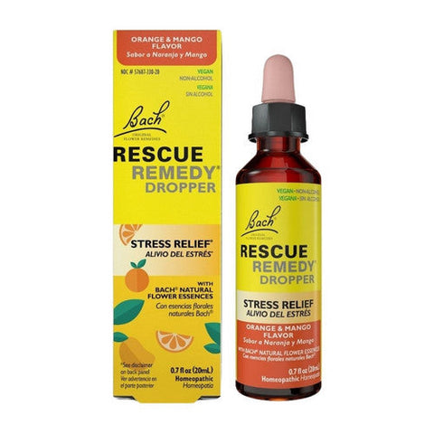 Bach, Rescue Remedy Stress Relief Orange Mango Non-Alcohol, 0.7 Oz