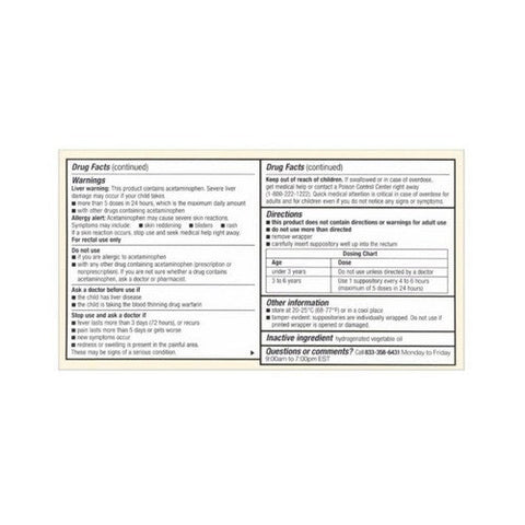 Foster And Thrive, For Children Pain Reliever Acetaminophen, 120 Mg, 12 Count Foster And Thrive