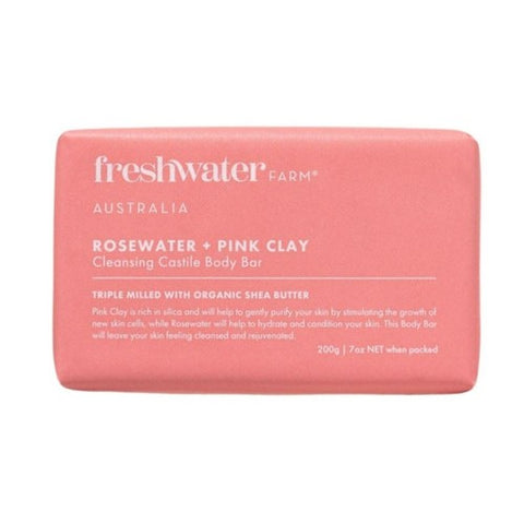 Body Bar Cleansing Rosewater Plus Pink Clay 7 Oz by Freshwater Farm