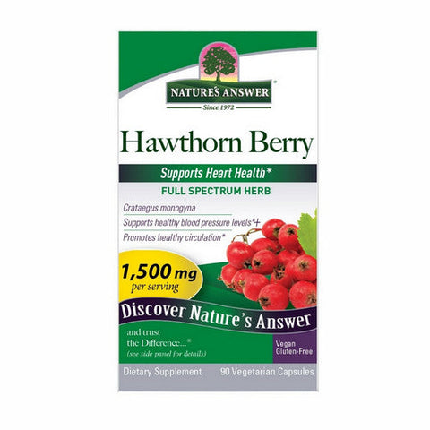 Nature's Answer, Hawthorn Berry, 1500 Mg, 90 Veg Caps Nature's Answer