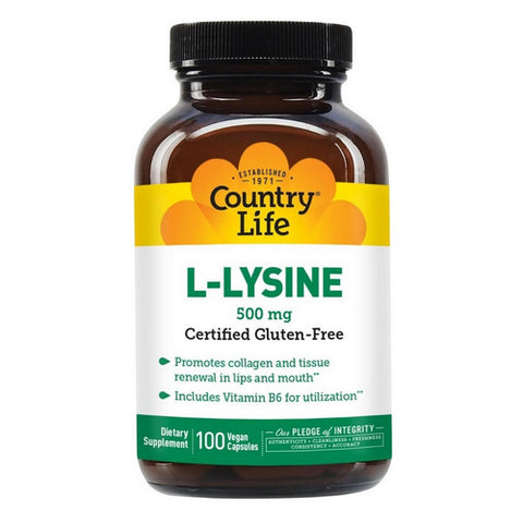 Country Life, L-Lysine with B-6, 500 MG, 100 Caps Country Life