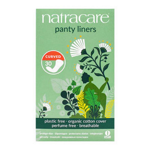 Natracare, Panty Liners Organic Cotton Cover Curved, 30 Count Natracare