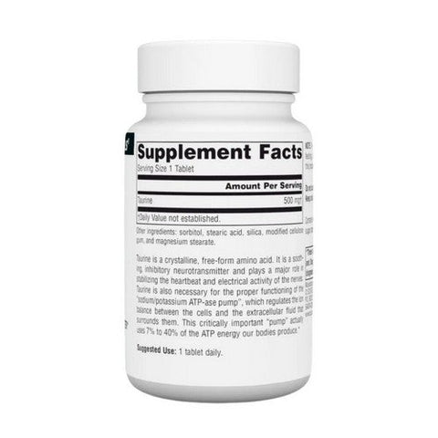 Source Naturals, Taurine, 500 mg, 60 Tabs Source Naturals