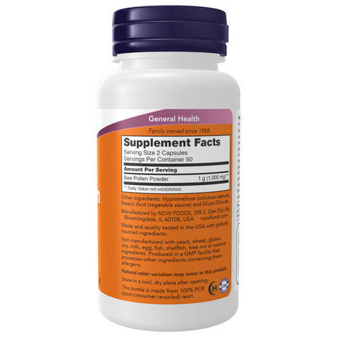 Now Foods, Bee Pollen, 500 mg, 100 Caps Now Foods