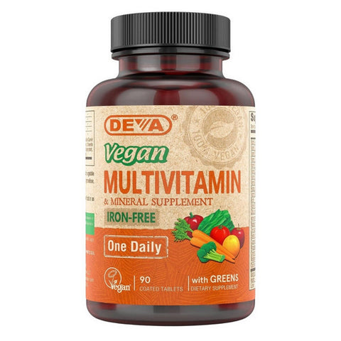 Deva Vegan Vitamins, Vegan Multivitamin And Mineral Supplement Iron Free, 90 Tab Deva Vegan Vitamins