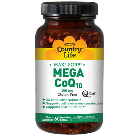 Country Life, Mega Q-Gel, 100 mg, 60 Softgels Country Life