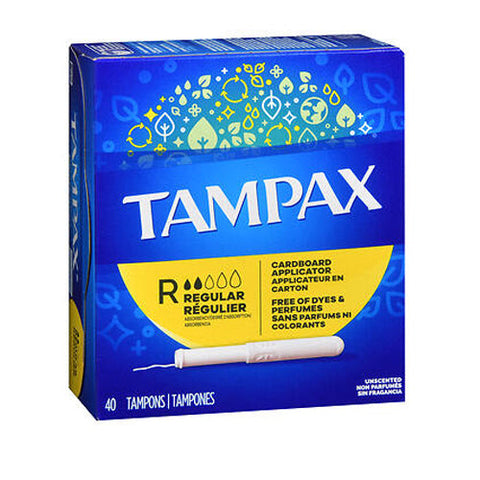 Tampax, Tampons Regular Absorbency Unscented, 40 Count Tampax