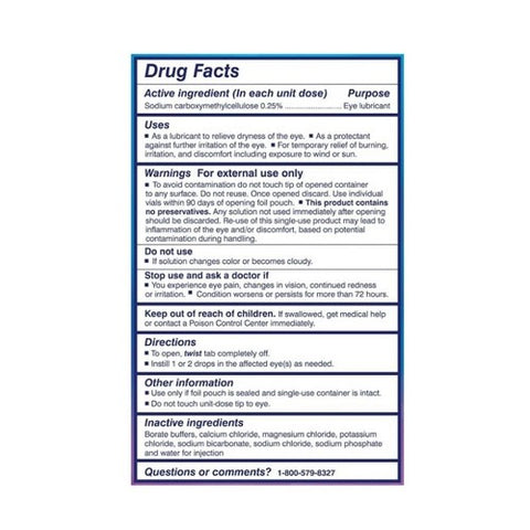 Theratears, Dry Eye Therapy Lubricant Eye Drops Single-Use Vials, 0.60 Oz Theratears